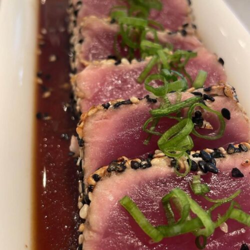 Sesame-crusted tuna