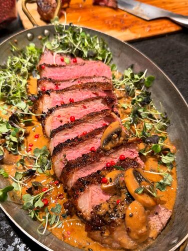 Steak au Poivre – Literally “Steak w/pepper”