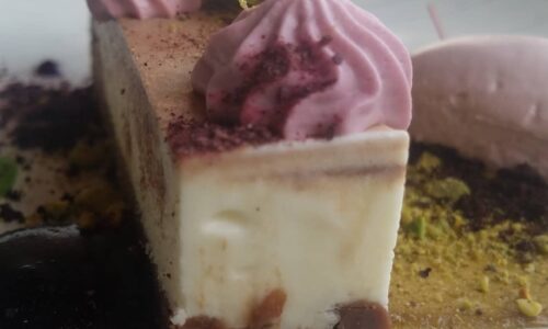 Black & white chocolate mousse + hibiscus