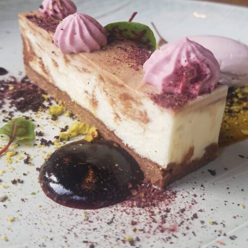 Black & white chocolate mousse + hibiscus