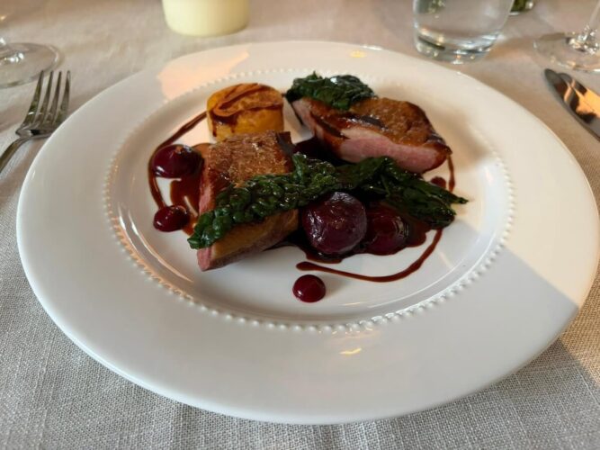 A 4 course menu with wine pairings